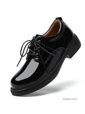 Women's Oxford Shoes Lace Up Leather Round Toe Formal Work Uniform
